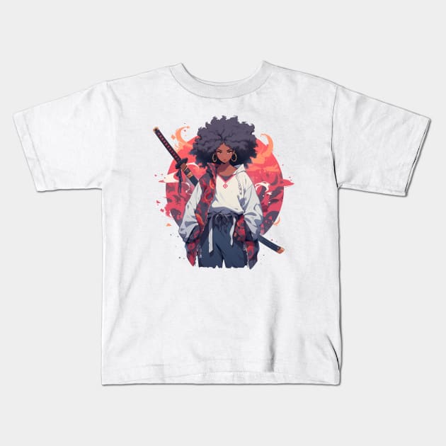 Afro Samurai Girl Kids T-Shirt by Genbu